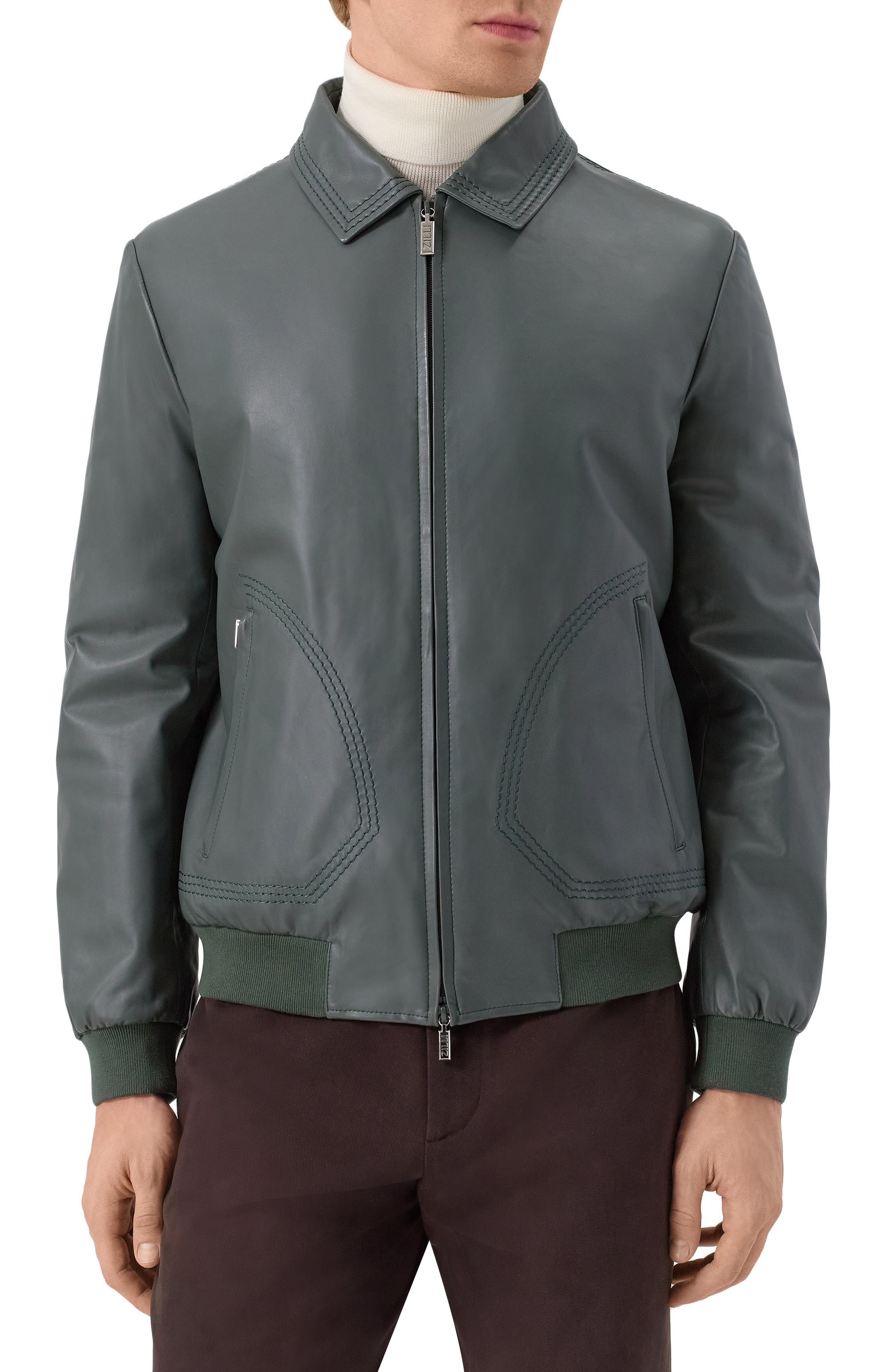 Кожаный бомбер ZILLI, арт. A0RYH1M1005VTSU00, фото 3