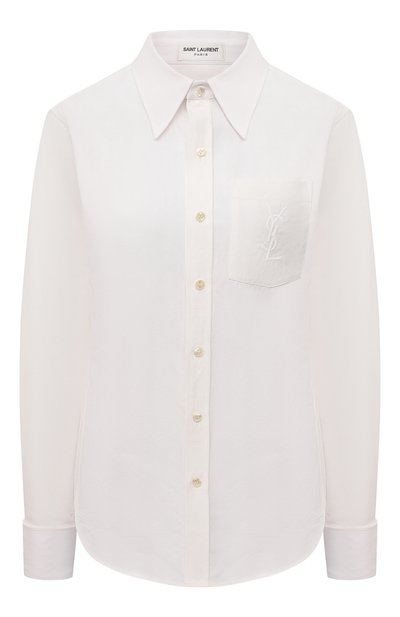 Женская рубашка из смеси льна и хлопка SAINT LAURENT, арт. 671299/Y3D50