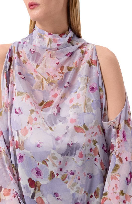 Шелковая блузка Balmain GF1IL155/SF35 Сиреневый  GF1IL155/SF35 Фото 5