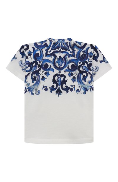 Хлопковая футболка DOLCE & GABBANA белого цвета по цене 19950 руб., арт. L2JTJK/G7E9Q, фото 2 Хлопковая футболка DOLCE & GABBANA, арт. L2JTJK/G7E9Q, фото 2