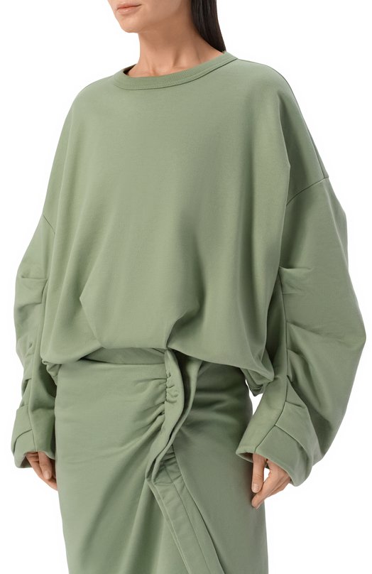 Хлопковый свитшот Dries Van Noten 131109/3611 Зелёный  131109/3611 Фото 3