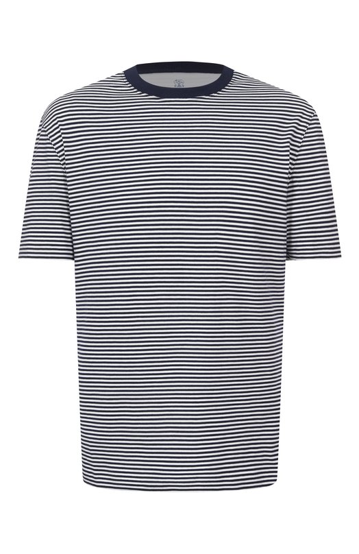 Хлопковая футболка Brunello Cucinelli MR8211359P Синий MR8211359P