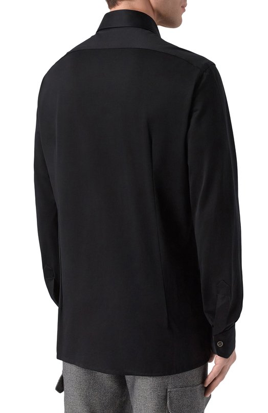 Хлопковая рубашка Kiton UMCNERHH0966514 Чёрный  UMCNERHH0966514 Фото 4