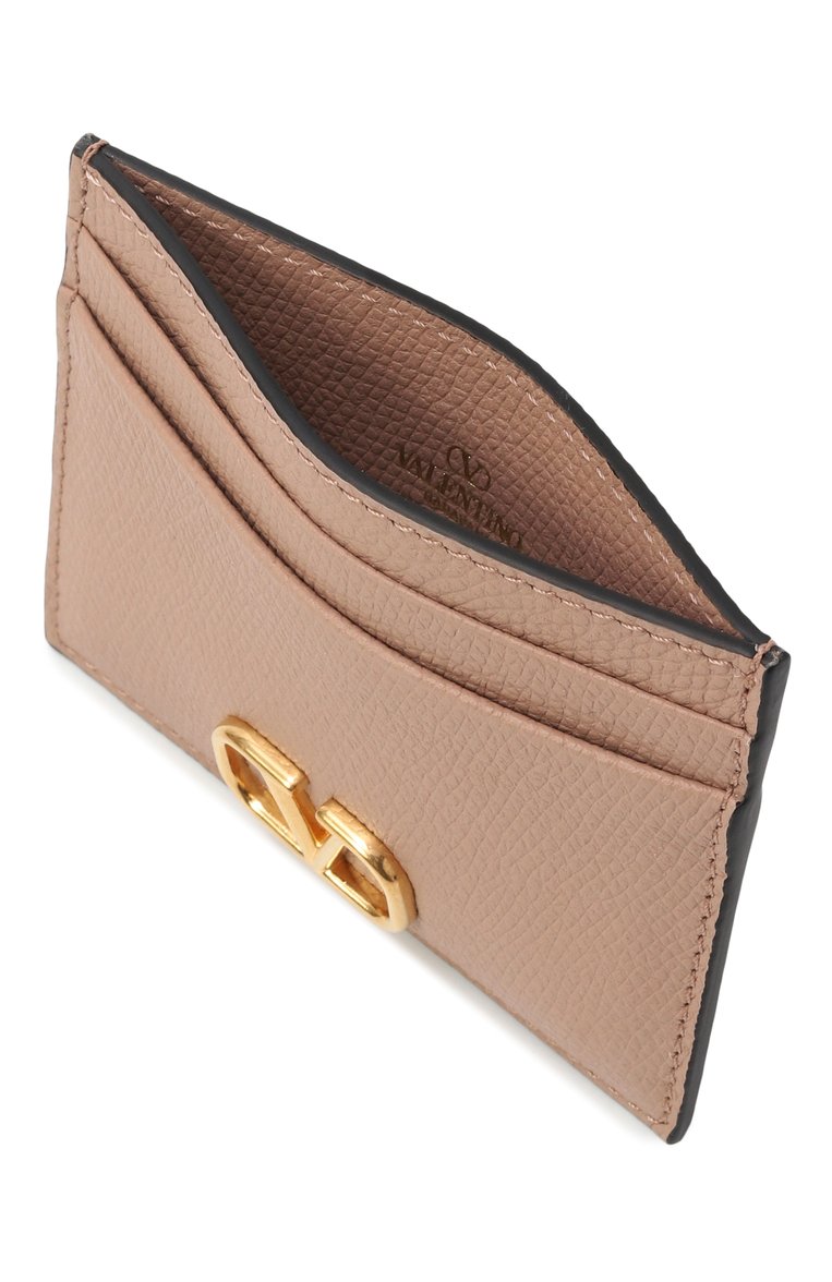 Женский кожаный футляр для кредитных карт VALENTINO бежевого цвета, арт. 6W2P0V32/SNP | Фото 3 (Материал: Натуральная кожа; Нос: Не проставлено)