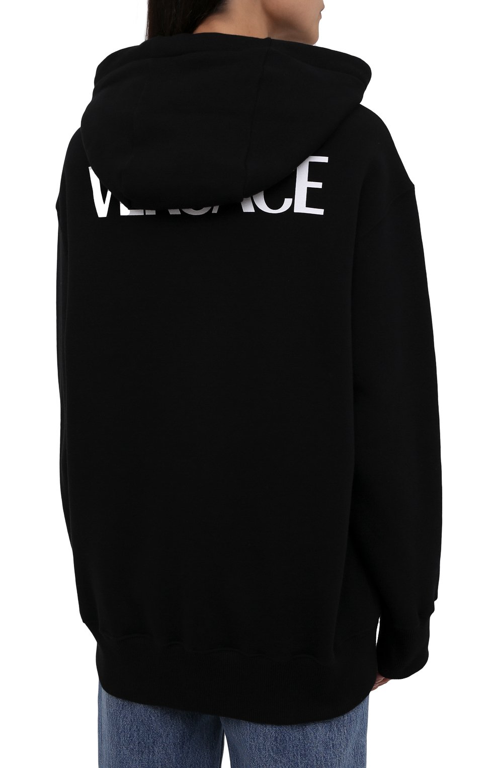 Хлопковое худи VERSACE черного цвета по цене 99500 руб., арт. 1001577/1A01174, фото 4 Хлопковое худи VERSACE, арт. 1001577/1A01174, фото 4