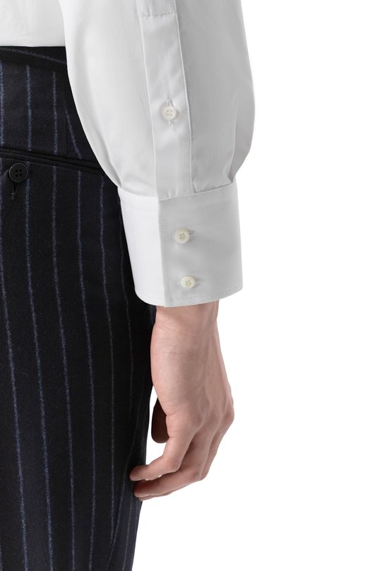 Хлопковая сорочка Brunello Cucinelli MBUC40028 Белый  MBUC40028 Фото 5