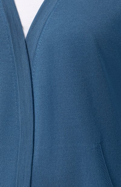 Удлиненный кардиган из смеси кашемира и шелка LORO PIANA бирюзового цвета по цене 225000 руб., арт. FAI0249, фото 5 Удлиненный кардиган из смеси кашемира и шелка LORO PIANA, арт. FAI0249, фото 5