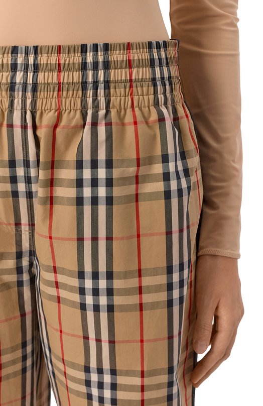 Хлопковые брюки Burberry 8111874 Бежевый  8111874 Фото 5