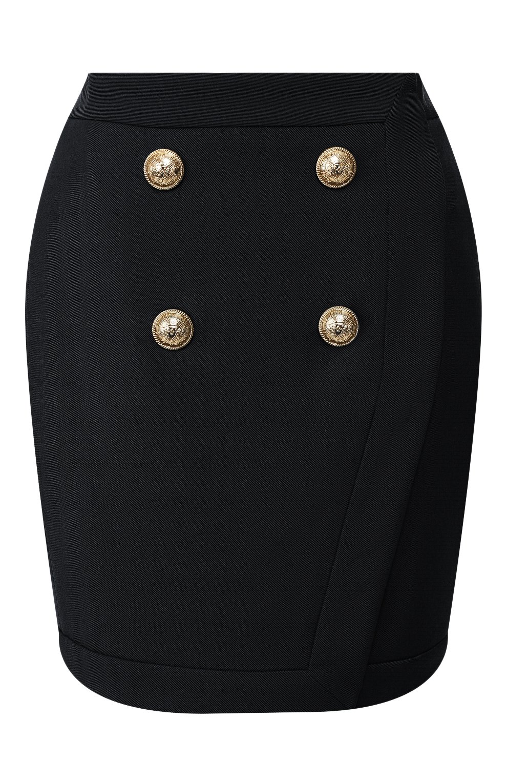 Юбка из смеси вискозы и шерсти BALMAIN черного цвета по цене 106500 руб., арт. TF14046/V093, фото 1 Юбка из смеси вискозы и шерсти BALMAIN, арт. TF14046/V093, фото 1