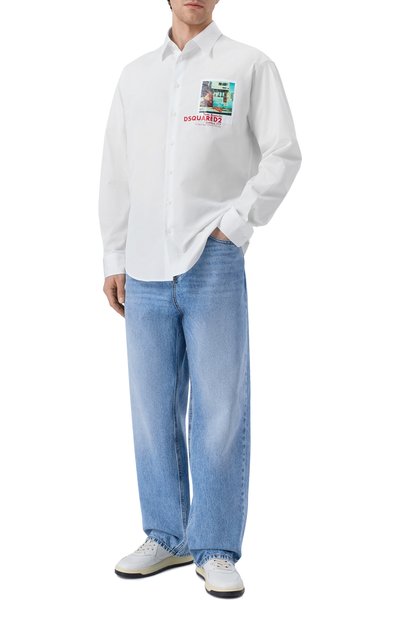 Хлопковая рубашка DSQUARED2 белого цвета по цене 59350 руб., арт. S74DM1017/S36275, фото 2 Хлопковая рубашка DSQUARED2, арт. S74DM1017/S36275, фото 2