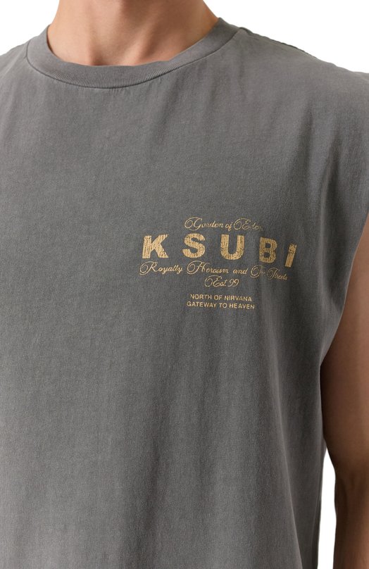 Хлопковая майка Ksubi MSP25TA001 Серый  MSP25TA001 Фото 5