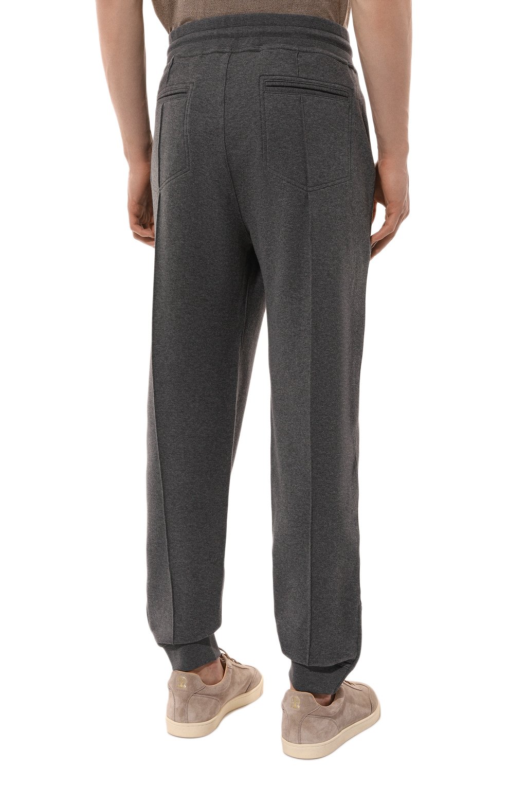 Хлопковые джоггеры BRUNELLO CUCINELLI темно-серого цвета по цене 118000 руб., арт. MM8363211G, фото 4 Хлопковые джоггеры BRUNELLO CUCINELLI, арт. MM8363211G, фото 4