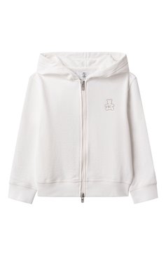 Детский хлопковая толстовка BRUNELLO CUCINELLI молочного цвета, арт. BTU14E183V | Фото 1 (Рукава: Длинные; Материал сплава: Проставлено; Драгоценные камни: Проставлено; Мальчики Кросс-КТ: Толстовка-одежда; Материал внешний: Хлопок; Ростовка одежда: 4 года | 104 см)