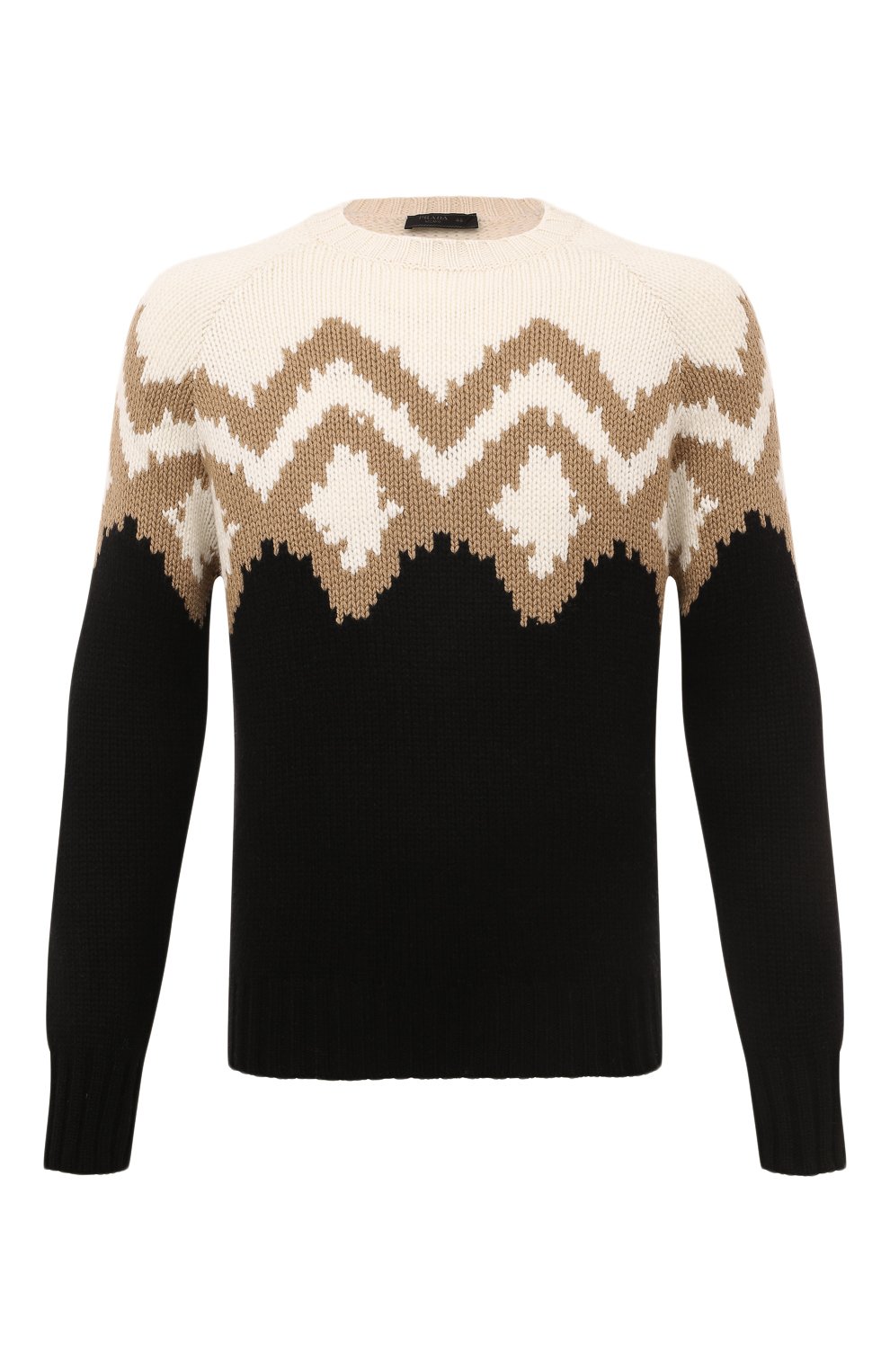 Кашемировый свитер PRADA черно-белого цвета по цене 380000 руб., арт. UMB337-10O7-F0040-212, фото 1 Кашемировый свитер PRADA, арт. UMB337-10O7-F0040-212, фото 1
