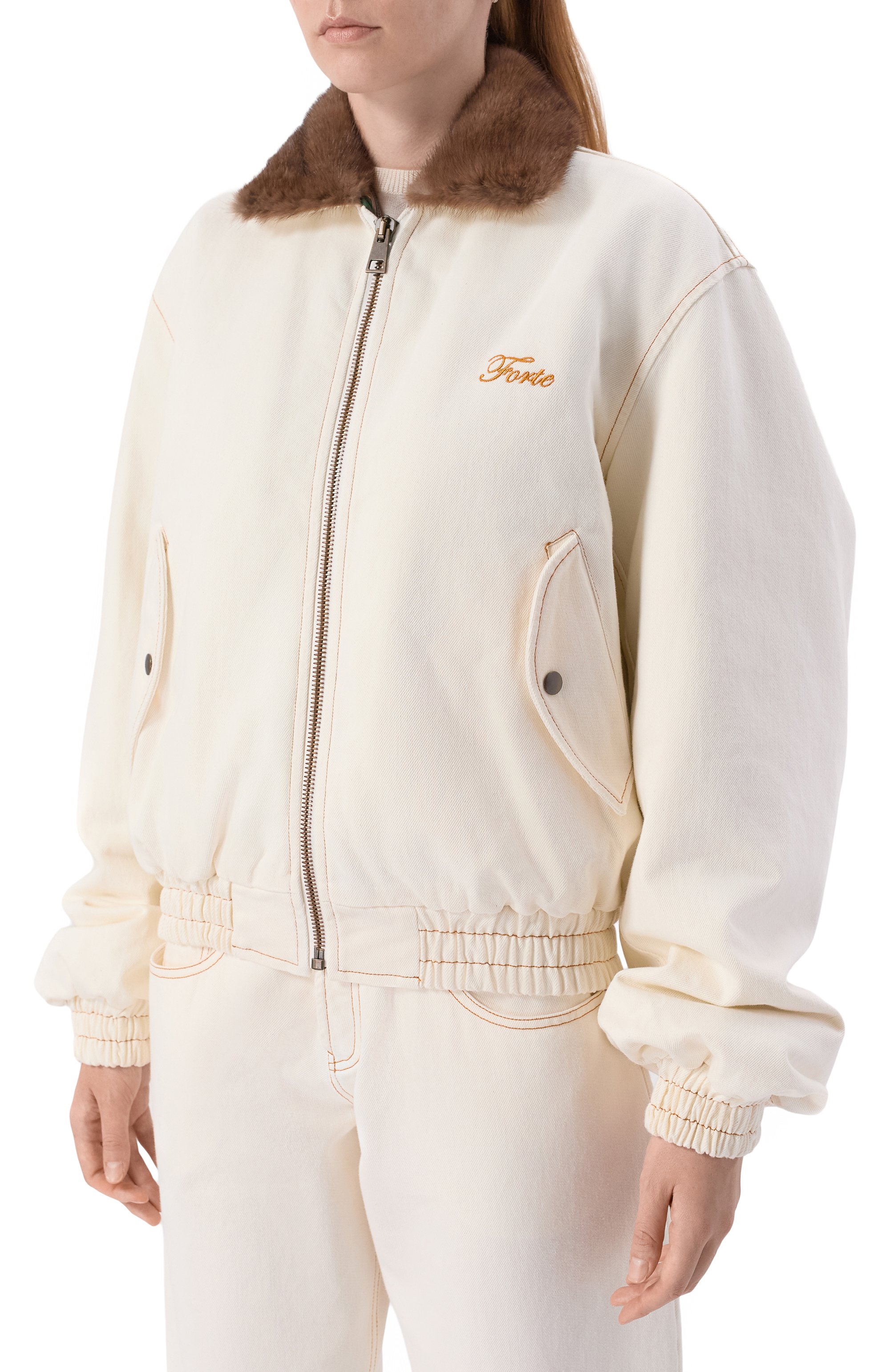 Джинсовый бомбер с отделкой из норки FORTE DEI MARMI COUTURE, арт. 25WF7350M, фото 3