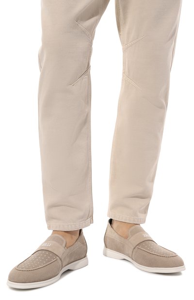 Лоферы из нубука ZILLI бежевого цвета по цене 98100 руб., арт. H0075AM1003VRUL01, фото 3 Лоферы из нубука ZILLI, арт. H0075AM1003VRUL01, фото 3