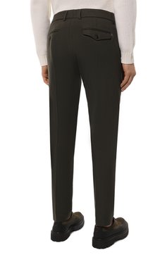 Мужские брюки из шерсти и хлопка DONDUP хаки цвета, арт. UP615/WS0108U 002 | Фото 4 (Материал сплава: Проставлено; Драгоценные камни: Проставлено; Материал внешний: Шерсть, Хлопок; Длина (брюки, джинсы): Стандартные; Случай: Повседневный; Стили: Кэжуэл)