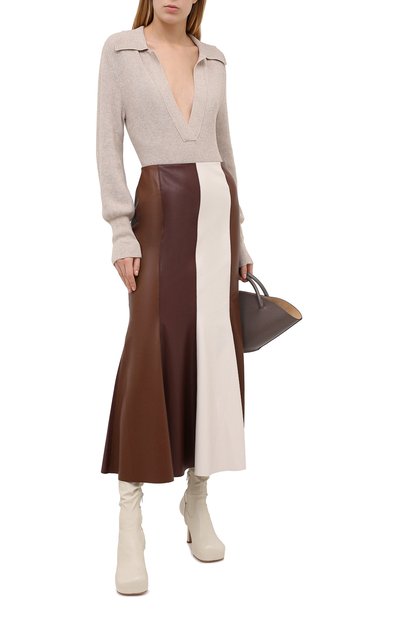 Боди NANUSHKA бежевого цвета по цене 29950 руб., арт. AZHA_BEIGE_RECYCLED CASHMERE KNIT, фото 2 Боди NANUSHKA, арт. AZHA_BEIGE_RECYCLED CASHMERE KNIT, фото 2