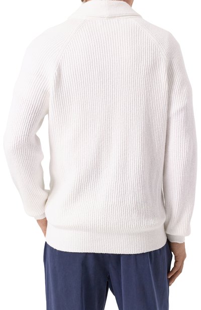 Хлопковый кардиган BRUNELLO CUCINELLI белого цвета по цене 252500 руб., арт. MNI708606, фото 4 Хлопковый кардиган BRUNELLO CUCINELLI, арт. MNI708606, фото 4