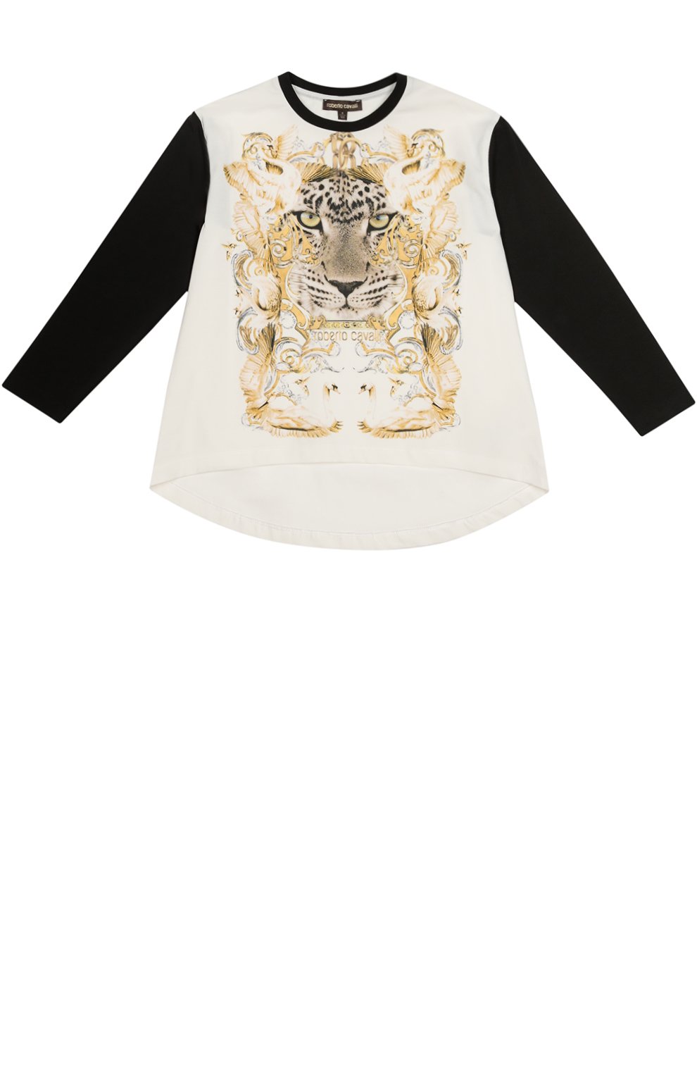 Лонгслив из эластичного хлопка с принтом ROBERTO CAVALLI, арт. 7F8020/FA170/2-6, фото 1