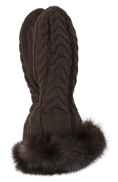 Женские кашемировые варежки с отделкой из соболя BLACK SABLE, арт. BS-ACSKV-EB