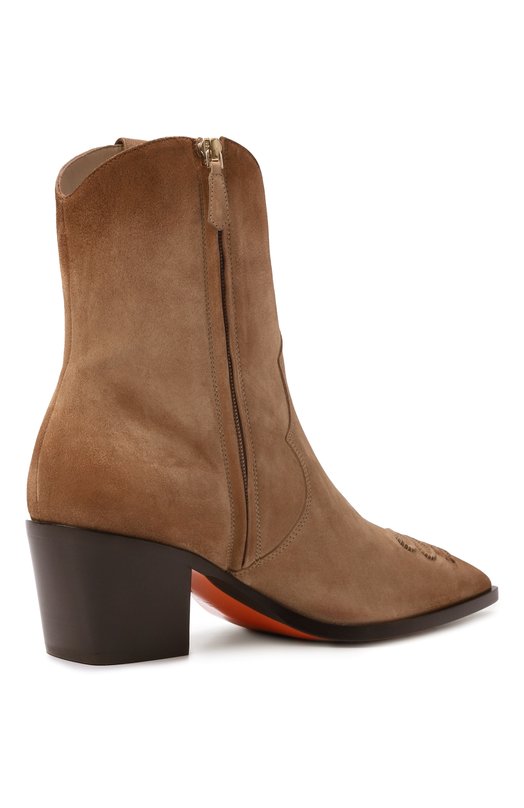 Замшевые ботильоны Santoni WT0G71985BJ2SWYU Бежевый  WT0G71985BJ2SWYU Фото 5