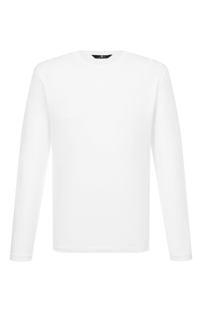 Мужская хлопковый лонгслив 7 FOR ALL MANKIND, арт. 7MLS1237-WHT