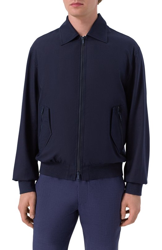 Бомбер из хлопка и шелка MVST 25E/X1P/0/0031/0207 Синий  25E/X1P/0/0031/0207 Фото 3