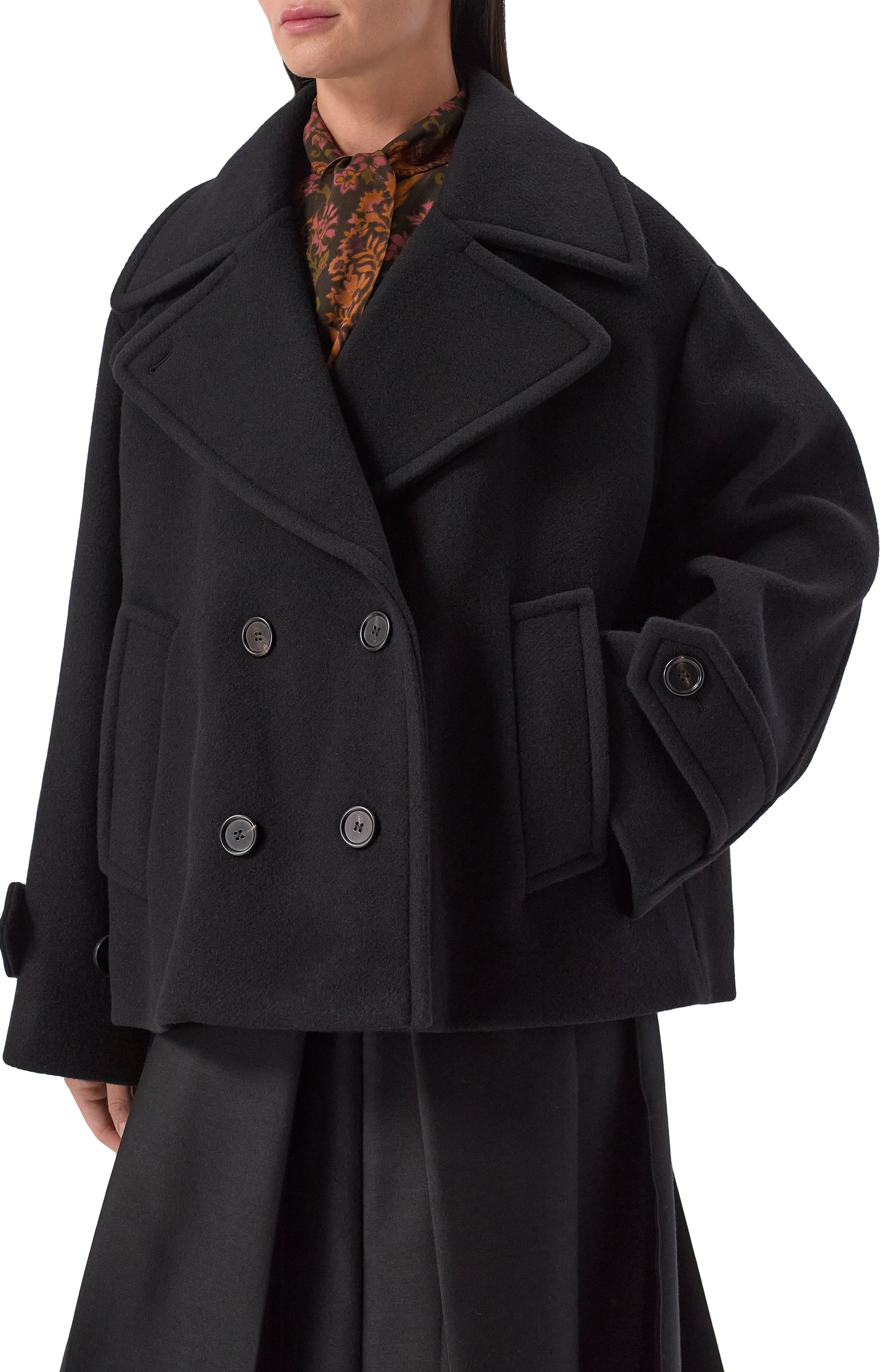 Шерстяное полупальто CHLOÉ черного цвета по цене 337000 руб., арт. CH25AMA96952, фото 3 Шерстяное полупальто CHLOÉ, арт. CH25AMA96952, фото 3