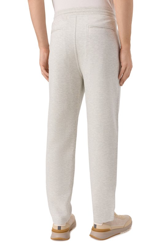 Брюки из хлопка и кашемира Brunello Cucinelli MM8313243G Серый  MM8313243G Фото 4