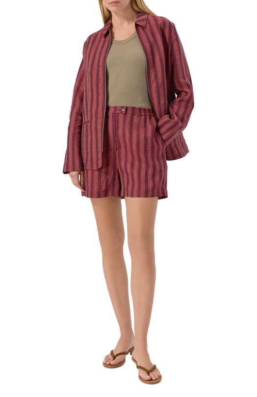 Льняные шорты 12 STOREEZ 137562 Бордовый  137562 Фото 2