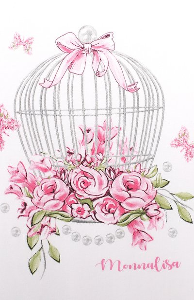 Хлопковая футболка MONNALISA, арт. 313609SH, фото 3