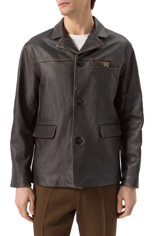 Кожаная куртка Amiri AMLTJT1004 Коричневый  AMLTJT1004 Фото 3