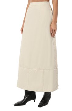 Женская юбка EMPORIO ARMANI кремового цвета, арт. 6R2N90/2NW3Z | Фото 3 (Длина Ж (юбки, платья, шорты): Макси; Материал внешний: Синтетический материал; Материал подклада: Синтетический материал; Женское Кросс-КТ: Юбка-одежда)