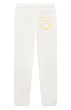 Детские хлопковые джоггеры MARC JACOBS (THE) белого цвета, арт. W60178/6A-12A | Фото 2 (Материал внешний: Хлопок; Нос: Не проставлено; Девочки Кросс-КТ: Джоггеры-одежда, Брюки-спорт; Ростовка одежда: 9 лет | 134 см, 12 лет | 152 см, 7 лет | 122 см, 5 лет | 110 см)