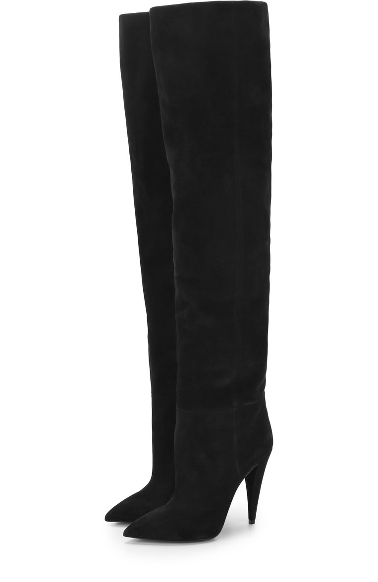 Замшевые ботфорты era на фигурном каблуке SAINT LAURENT, арт. 521516/0LI00, фото 1