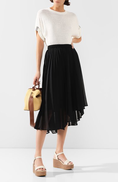 Кожаные босоножки BRUNELLO CUCINELLI белого цвета по цене 120000 руб., арт. MZBSG1717, фото 2 Кожаные босоножки BRUNELLO CUCINELLI, арт. MZBSG1717, фото 2