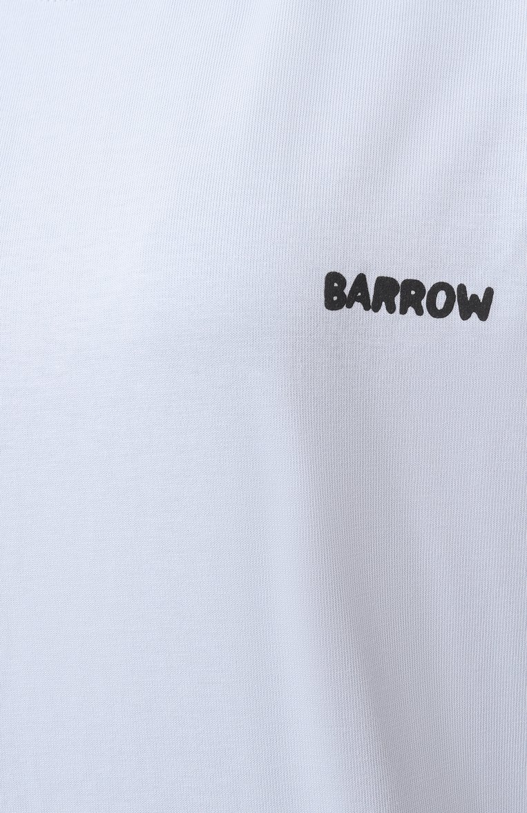 Женская хлопковая футболка BARROW голубого цвета, арт. S5BWW0TH150 | Фото 6 (Материал сплава: Проставлено; Драгоценные камни: Проставлено; Рукава: Короткие; Длина (для топов): Стандартные; Стили: Кэжуэл; Принт: С принтом; Материал внешний: Хлопок)