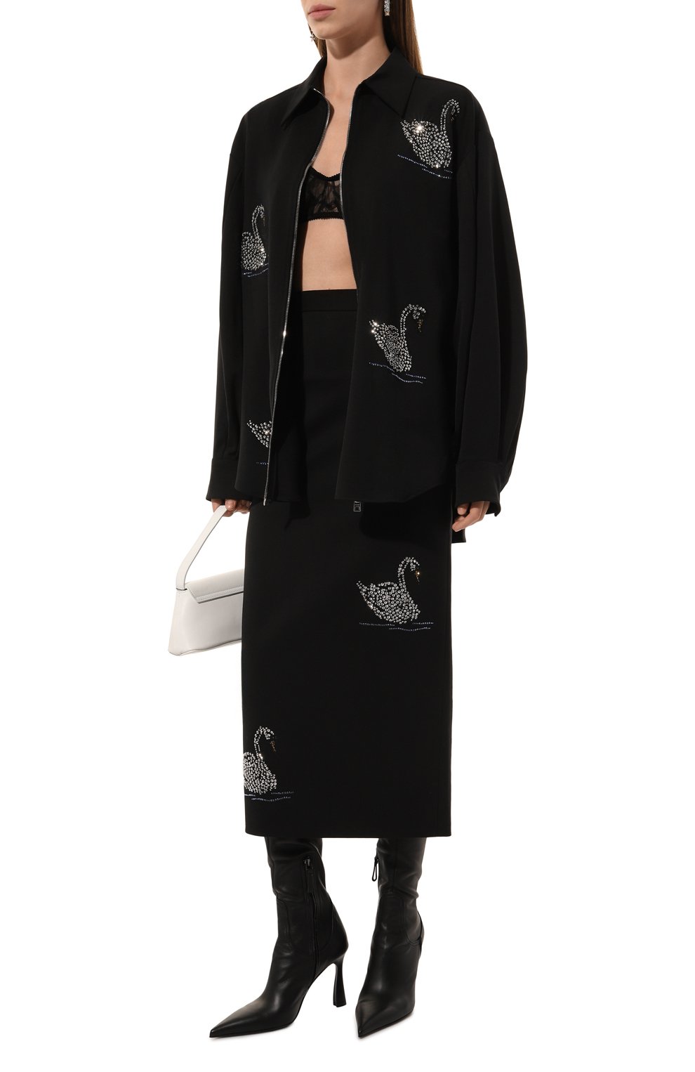 Юбка с отделкой стразами MSGM, арт. 3742MDD12X/247810, фото 2