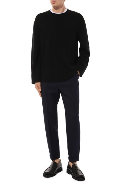 Шерстяные брюки BALMAIN темно-синего цвета по цене 96700 руб., арт. AH1PM030WB02, фото 2 Шерстяные брюки BALMAIN, арт. AH1PM030WB02, фото 2