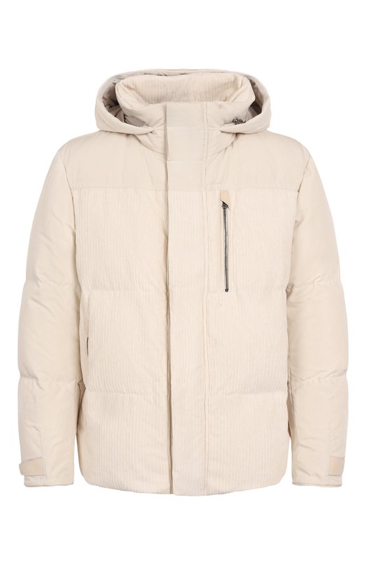 Пуховик с отделкой из вельвета Kiton UW2210V0430H01 Кремовый UW2210V0430H01