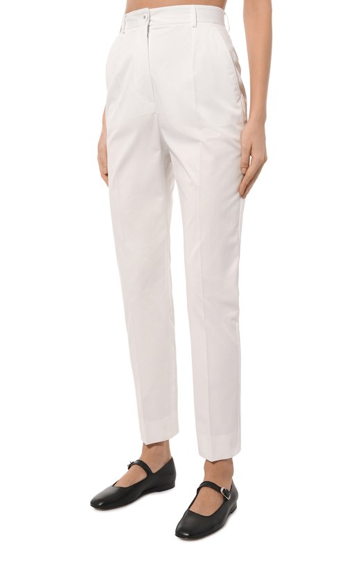 Хлопковые брюки Dolce & Gabbana FTAM2T/FUFJR Белый  FTAM2T/FUFJR Фото 3