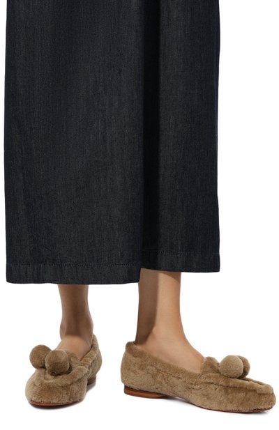 Лоферы из овчины SANTONI бежевого цвета по цене 118000 руб., арт. WUAG71062PA1N0FK, фото 3 Лоферы из овчины SANTONI, арт. WUAG71062PA1N0FK, фото 3