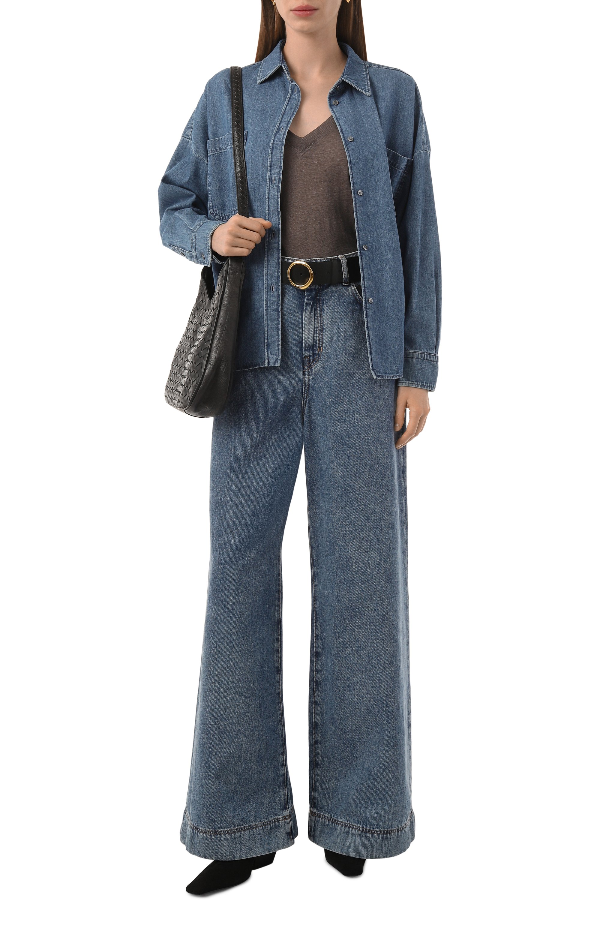 Льняная футболка IRO серого цвета по цене 17100 руб., арт. WM19R0DE0, фото 2 Льняная футболка IRO, арт. WM19R0DE0, фото 2