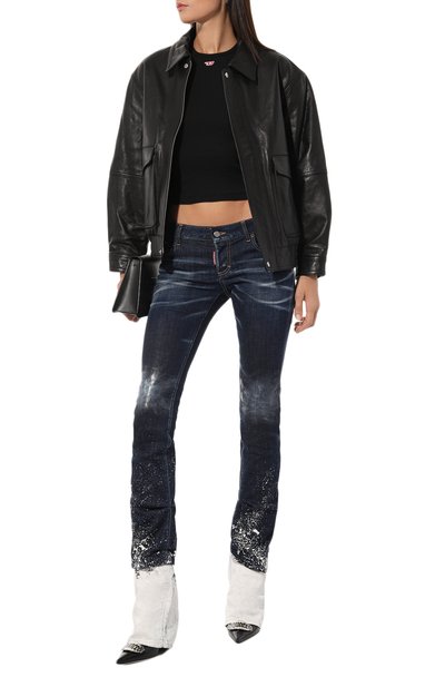 Джинсы DSQUARED2 темно-синего цвета по цене 97800 руб., арт. S72LB0811/S30342, фото 2 Джинсы DSQUARED2, арт. S72LB0811/S30342, фото 2