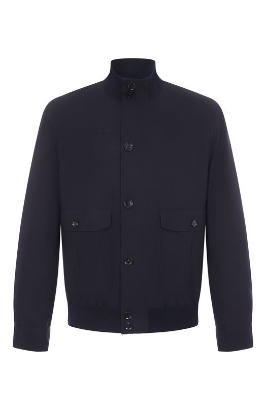Шелковый бомбер Brioni SLT90L-O2401 Синий SLT90L-O2401