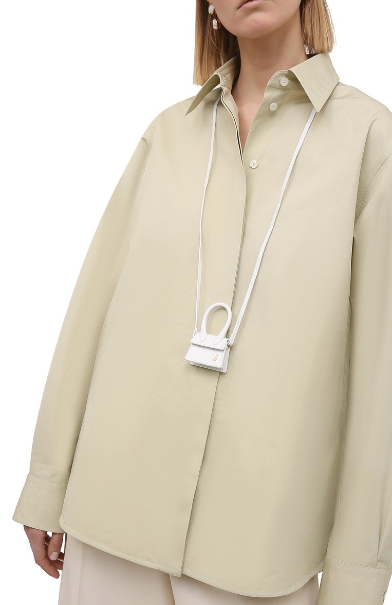 Женская сумка le petit chiquito JACQUEMUS белого цвета, арт. 211SL01/300100 | Фото 2 (Материал: Натуральная кожа; Ремень/цепочка: На ремешке; Размер: mini; Сумки-технические: Сумки через плечо; Материал сплава: Проставлено; Драгоценные камни: Проставлено)