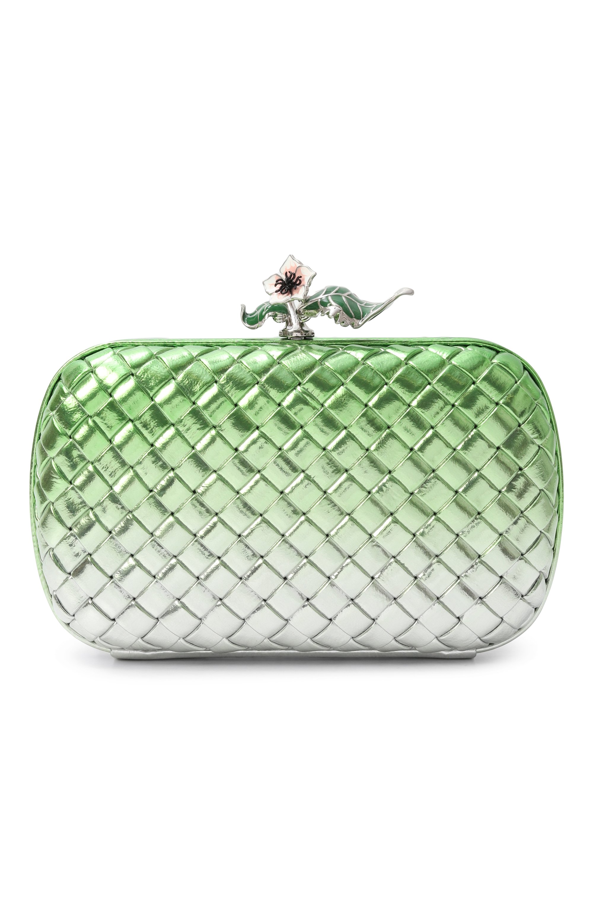 Клатч knot BOTTEGA VENETA зеленого цвета по цене 632000 руб., арт. 826183/V5LB1, фото 1 Клатч knot BOTTEGA VENETA, арт. 826183/V5LB1, фото 1