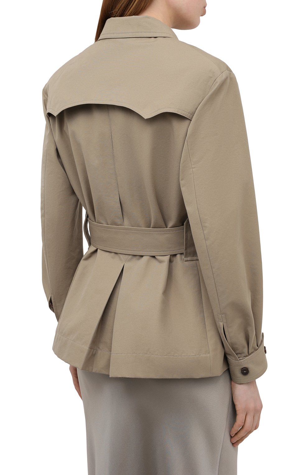 Хлопковая куртка CHLOÉ зеленого цвета по цене 217000 руб., арт. CHC21SVE04047, фото 4 Хлопковая куртка CHLOÉ, арт. CHC21SVE04047, фото 4