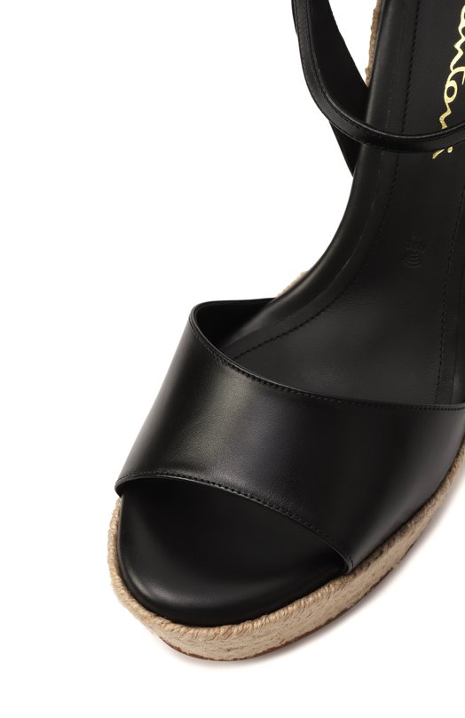 Кожаные босоножки Santoni WHZG71645ZNATYLC Чёрный  WHZG71645ZNATYLC Фото 7